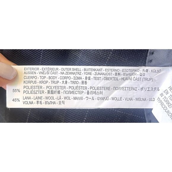 Zara Mens Blazer Size 40 Navy Blue Plaid Wool Blend Button Front - Picture 10 of 10